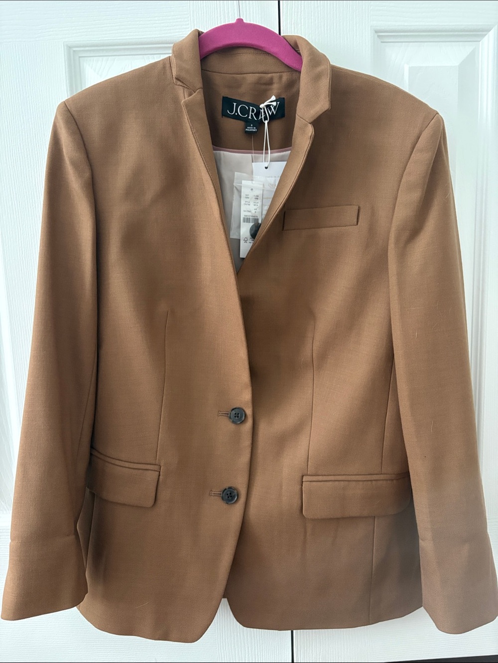 J. Crew Women's Camel Brown Notchless Blazer